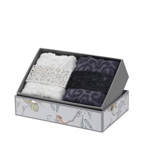 SET 2 LAVETTE COTONE LUI/LEI 30X30CM