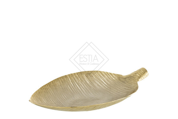 Piatto Foglia In Alluminio Oro (29x46x7cm)