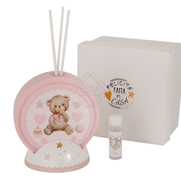 DIFFUSORE IN TERRACOTTA CON DIPINTO BABY ROSA (h.11cm) C/BOX