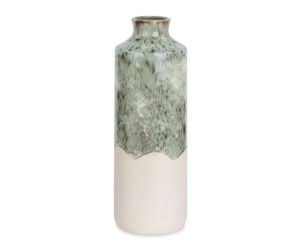 VASO SMALTATO VERDE IN CERAMICA (14,5x42cm)