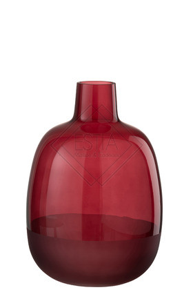 Vaso Catia 1/2 Opaco Vetro Rosso Scuro Small (16X16X25CM)