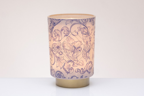 LAMPADA IN VETRO CON FREGIO BLU (h.14cm)