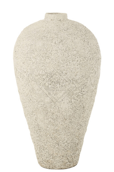VASO ROTONDO ALTO IN CEMENTO BIANCO (48x48x100cm)