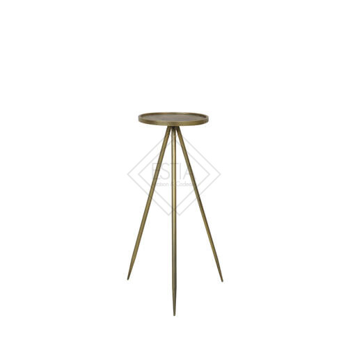 TAVOLINO CON TRE PIEDI IN METALLO ORO ANTICO (Ã˜30x80,5 cm)