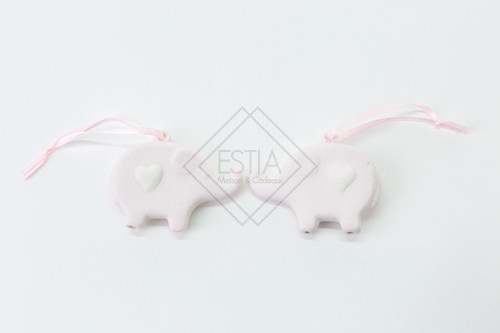 CALAMITA ELEFANTE PORCELLANA ROSA (7X4,5CM)