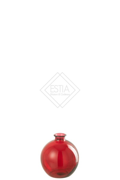 Vaso Palla In Vetro Rosso (16x16x18cm)