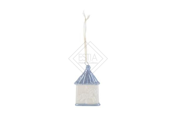 APPENDINO CON CALAMITA GIOSTRINA IN PORCELLANA CELESTE (7cm)