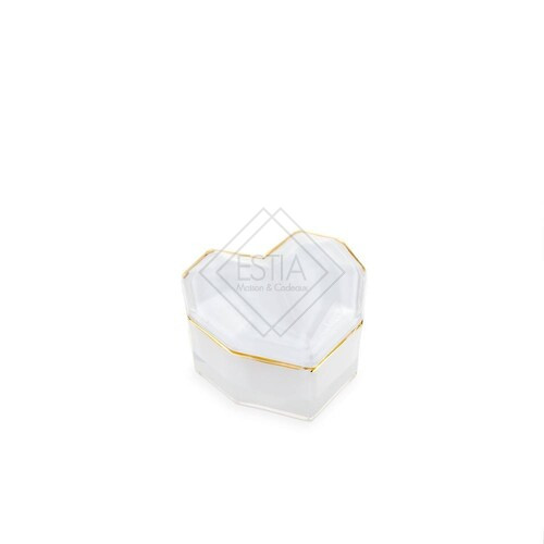 SCATOLA CUORE PICCOLA IN VETRO BIANCA (8x8x4,7cm)
