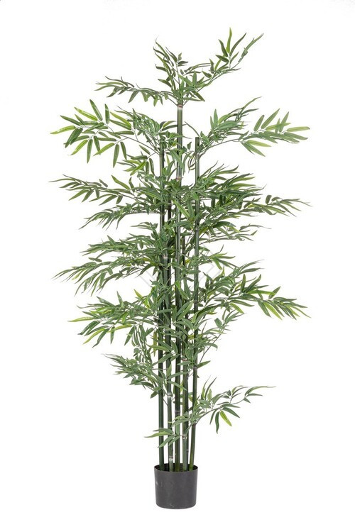 PIANTA BAMBOO CON VASO FOGLIE IN TESSUTO E TRONCO IN BAMBO (Ã˜90x190h)