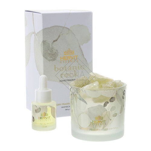 PROFUMAMBIENTE BOTANIC ROCK GIALLO 20ML WHIMSICAL WOODS 300G QUARZO GIALLO SCATOLA REGALO