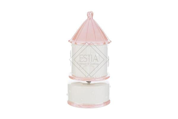 GIOSTRINA CARILLON IN PORCELLANA ROSA C/ASTUCCIO (8x8xh.16,5cm)