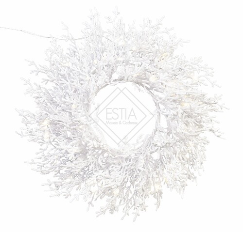 CORONO BIANCA LAPPONIA 120TIPS CON 50 LED (diam.60cm)