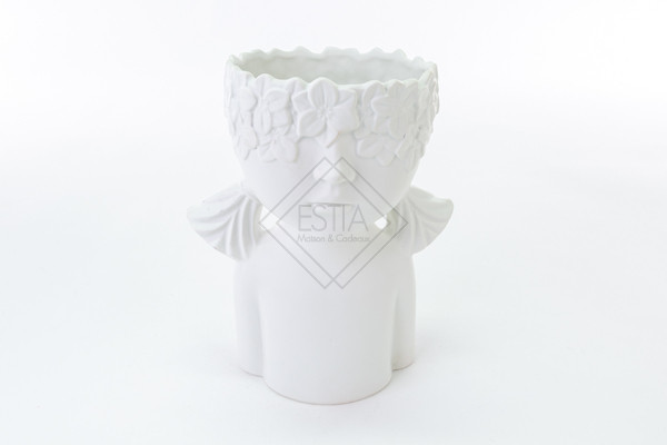 VASO BUSTO GIRL PORCELLANA BIANCO 22X17X28CM