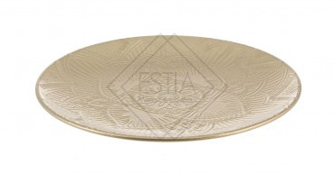 PIATTO DECOR MANDALAS ORO  IN LEGNO (Diam.35cm)