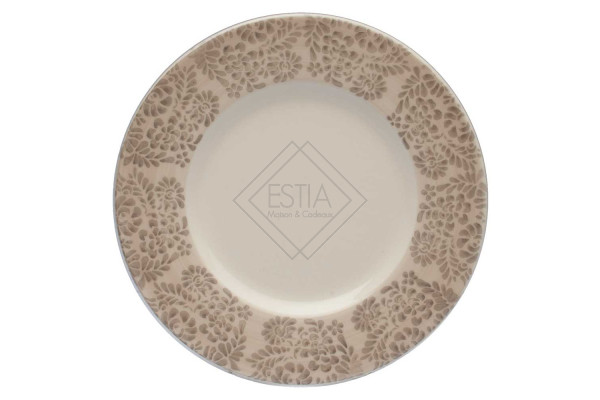 SET 6 PIATTI  DESSERT CM 20 COIMBRA SABBIA IN CERAMICA