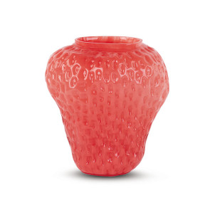 VASO IN VETRO FORMATO FRAGOLA ROSSA (24xh.27cm)