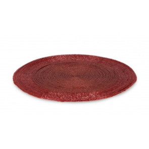SOTTOPIATTO ODETTE IN POLIESTERE E VETRO ROSSO (diam.35cm)