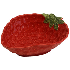 COPPETTA FRAGOLA IN CERAMICA ROSSO (20x17cm)