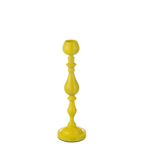 PORTACANDELE ALTO IN METALLO GIALLO (diam.14,5x47,5cm)