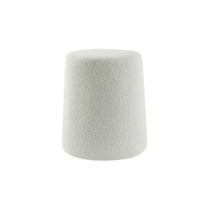 POUF ROTONDO BIANCO IN TESSUTO Ø39x45CM