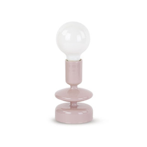 LAMPADA LED IN VETRO MALVA CON SCATOLA (h.24cm)