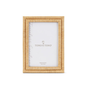 PORTAFOTO RETTANGOLARE EFFETTO TEXTURE RATTAN NATURALE (int.10x15cm)