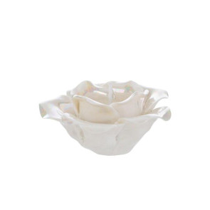 CANDELA ROSA IN PORCELLANA BIANCA LUCIDA (10,5x10,5x6,5cm)