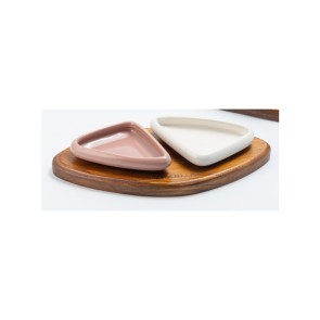 ANTIPASTIERA CON 2 CIOTOLE GEOMETRIC (23x11x5,5cm)-MH814