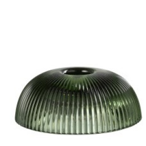 CANDELIERE CANELE IN VETRO VERDE ROTONDO AMPIO (10x10x4cm)