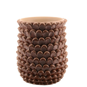 VASO ALTO PINE CONE, IN CEMENTO MARRONE (19.5x24cm)