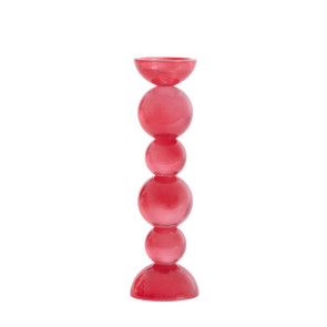 PORTACANDELA IN VETRO CORALLO (diam.9x34cm)