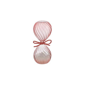 .CLESSIDRA IN VETRO COLOR ROSA C/ASTUCCIO (h.12cm)