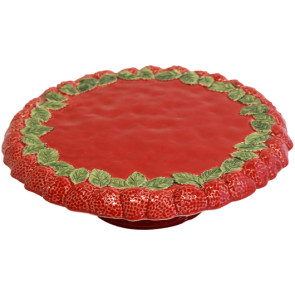 ALZATA CON PIEDE FRAGOLA IN CERAMICA ROSSA (diam.32-h.10cm)
