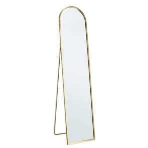 SPECCHIO RETTANGOLARE DA POGGIO CON STRUTTURA IN ACCIAIO VERNICIATO ORO (40xh.175cm)