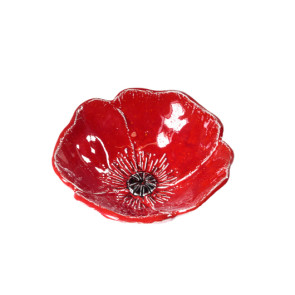 COPPETTA PAPAVERO IN CERAMICA PRATO ROSSO (diam.18cm)