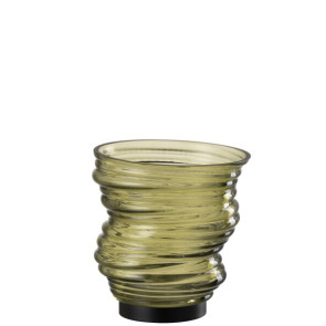 VASO TORNADO IN VETRO VERDE SMALL (16x16x17cm)