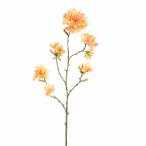 RAMO CON FIORI DI RODENDRO IN SETA GIALLO (h.116cm)