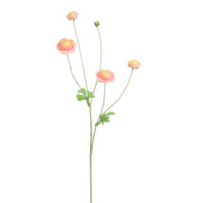 RAMO CON FIORI DI RANUNCOLO IN SETA ROSA(h.90cm)