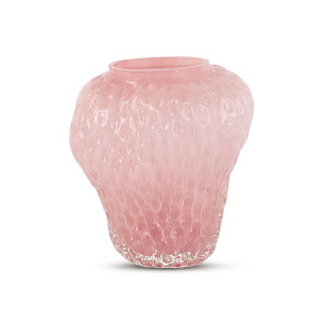 VASO IN VETRO FORMATO FRAGOLA ROSA (18xh.22cm)