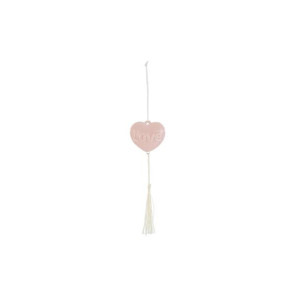 APPENDINO CON CALAMITA CUORE ROSA CON SCRITTA LOVE E NAPPINA BIANCA (6x3cm)