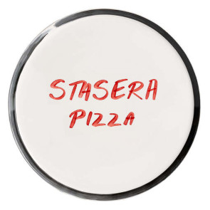 PIATTO PIZZA IN GRES PORCELLATO DECORO "STASERA PIZZA" (diam.31,5cm)