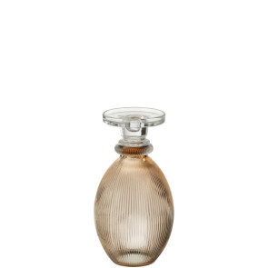 CANDELIERE/VASO VERSATILE OVALE IN VETRO TRASPARENTE (diam.14,5x28,5cm)