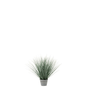 ERBA CON VASO IN METALLO BLU (17x17x60cm)