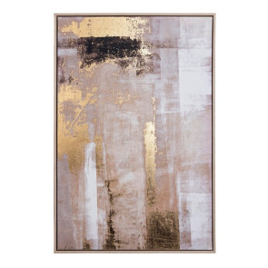 STAMPA SU TELA CON APPLICAZIONI AD OLIO E FOGLI DORATI (62.6x4.3x92.6h)