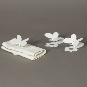SET 6 PZ FERMA TOVAGLIOLI BUTTERFLY BIANCO 7X5X10