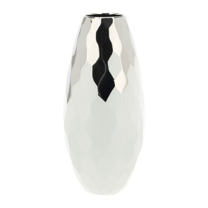 VASO GRES ESAGONI BIANCO/ARGENTO DIAM 20X44