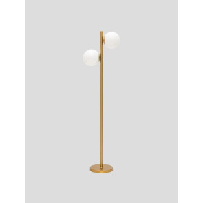 LAMPADA DA TERRA IN METALLO ORO CON SFERE IN VETRO BIANCHE (43x162cm)