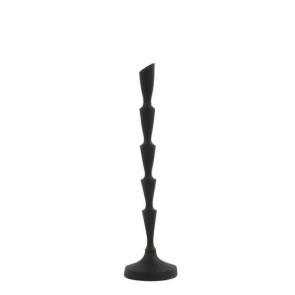 PORTACANDELE IN FERRO NERO OPACO (Ã˜10x41 cm)