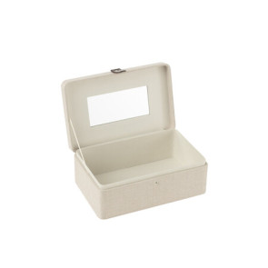 PORTAGIOIE RETTANGOLARE GRIGIO+SPECCHIO ALL'INTERNO (30x19x11,5cm)