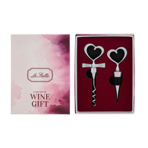 SET 2 PZ ACCESSORI VINO IN METALLO CON GIFT BOX SFUMATA &#039,A VERY SPECIAL WINE&#039,